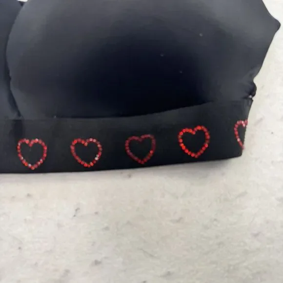 NEW - Victoria's Secret PINK Wear Everywhere Push Up Bra Size 36D Black Hearts - Picture 5 of 11